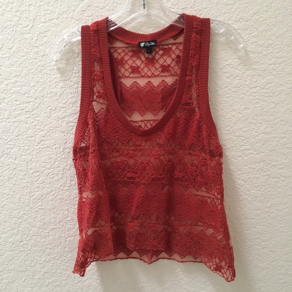 ⚡️2for$20⚡️Orange Crochet Top